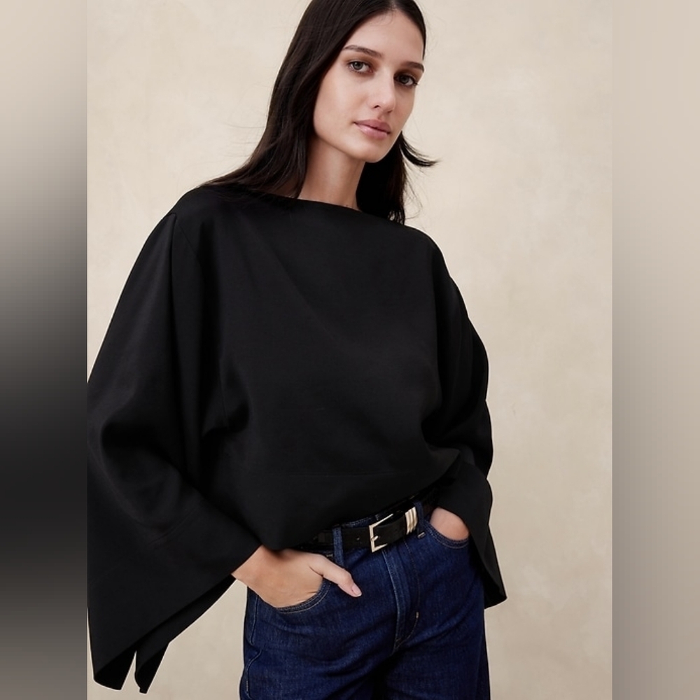 Banana Republic Luna Oversized Top Size XXS Black
